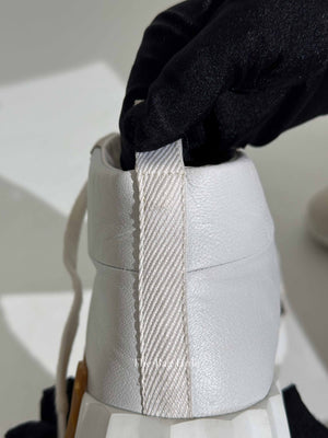 Hermes Blanc Leather Hip Hop Top High Sneakers Size 36