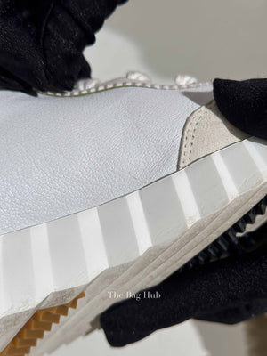 Hermes Blanc Leather Hip Hop Top High Sneakers Size 36