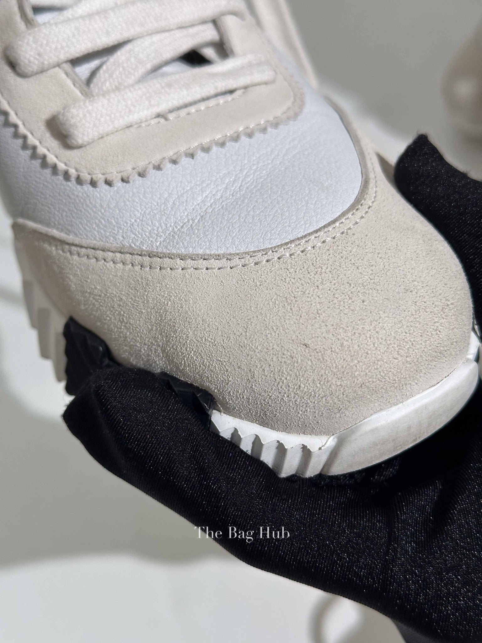 Hermes Blanc Leather Hip Hop Top High Sneakers Size 36