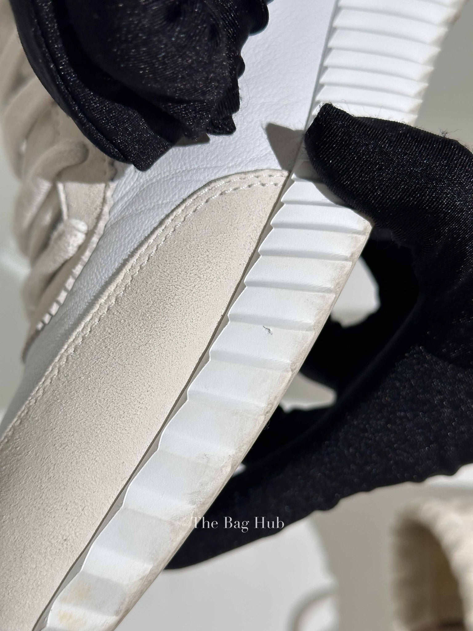 Hermes Blanc Leather Hip Hop Top High Sneakers Size 36