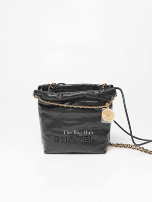 Chanel Black Caviar Leather C22 Mini Handbag