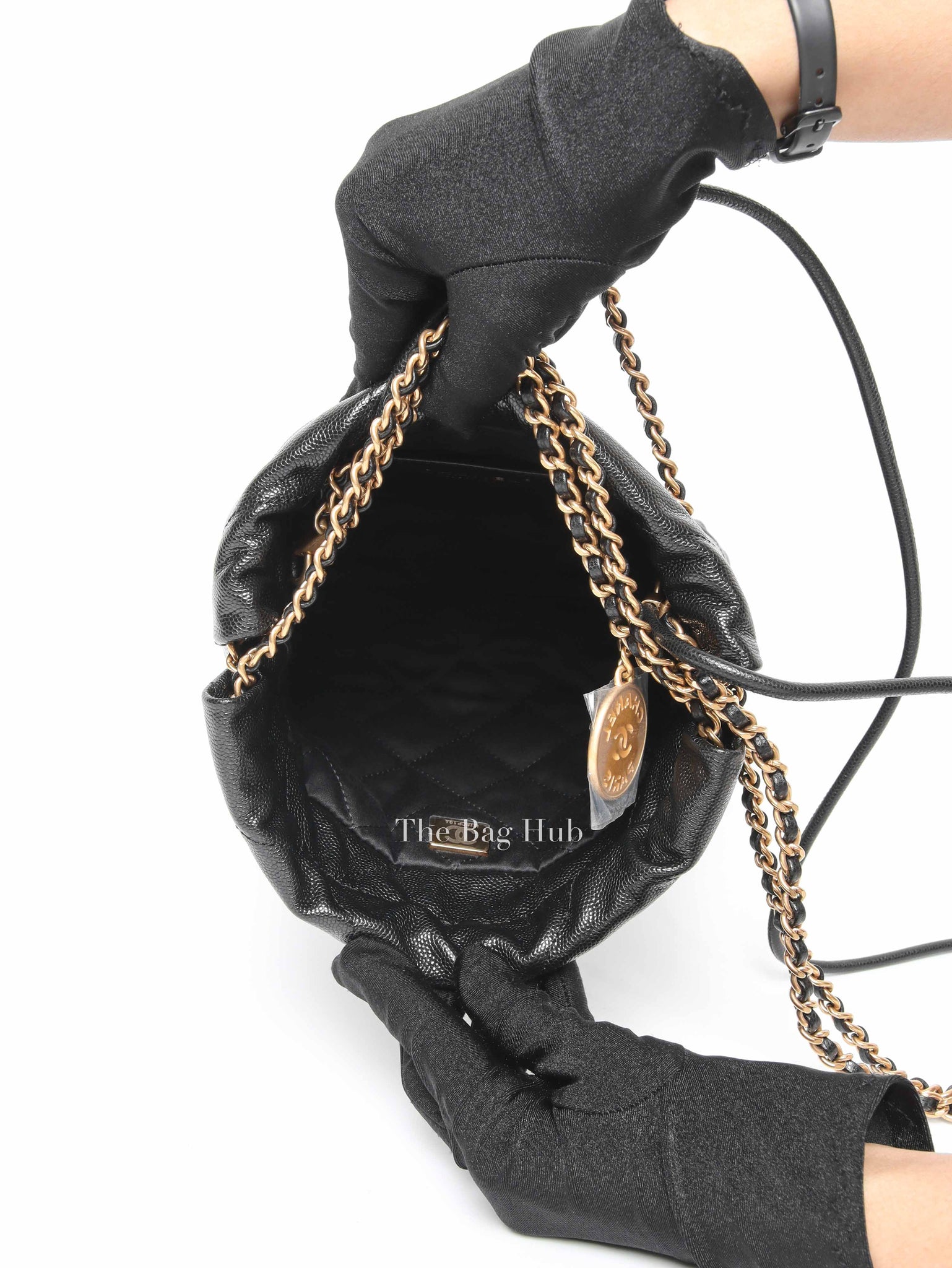 Chanel Black Caviar Leather C22 Mini Handbag