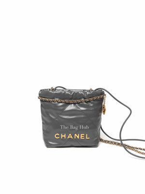 Chanel Grey Leather C22 Mini Handbag