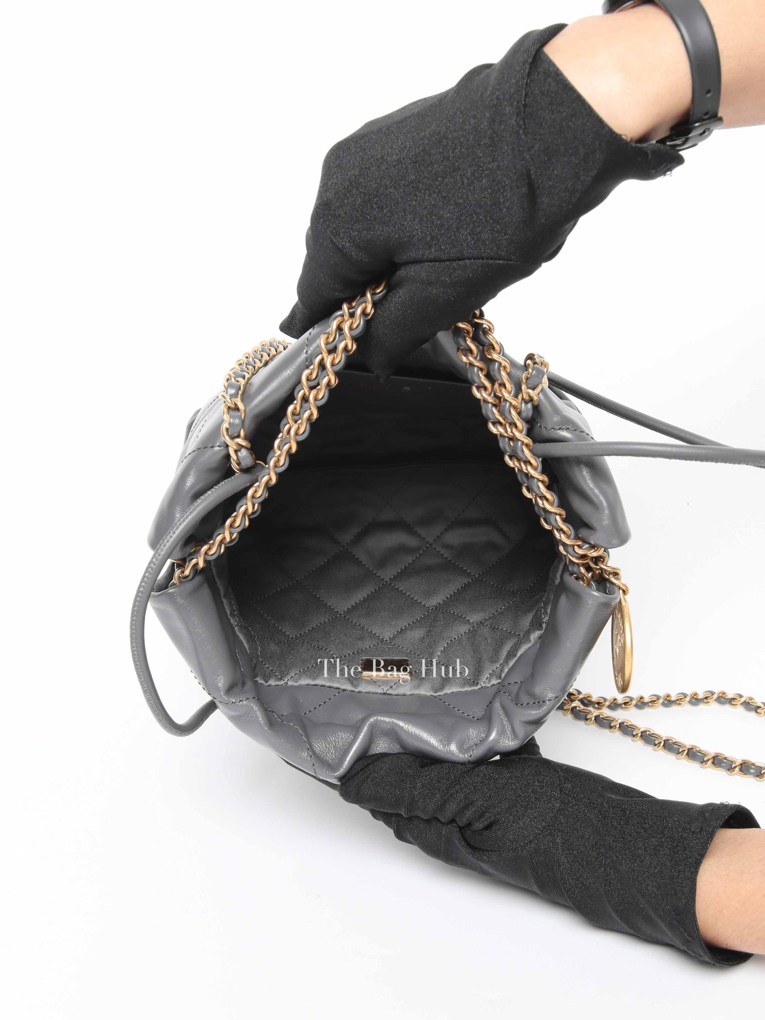 Chanel Grey Leather C22 Mini Handbag