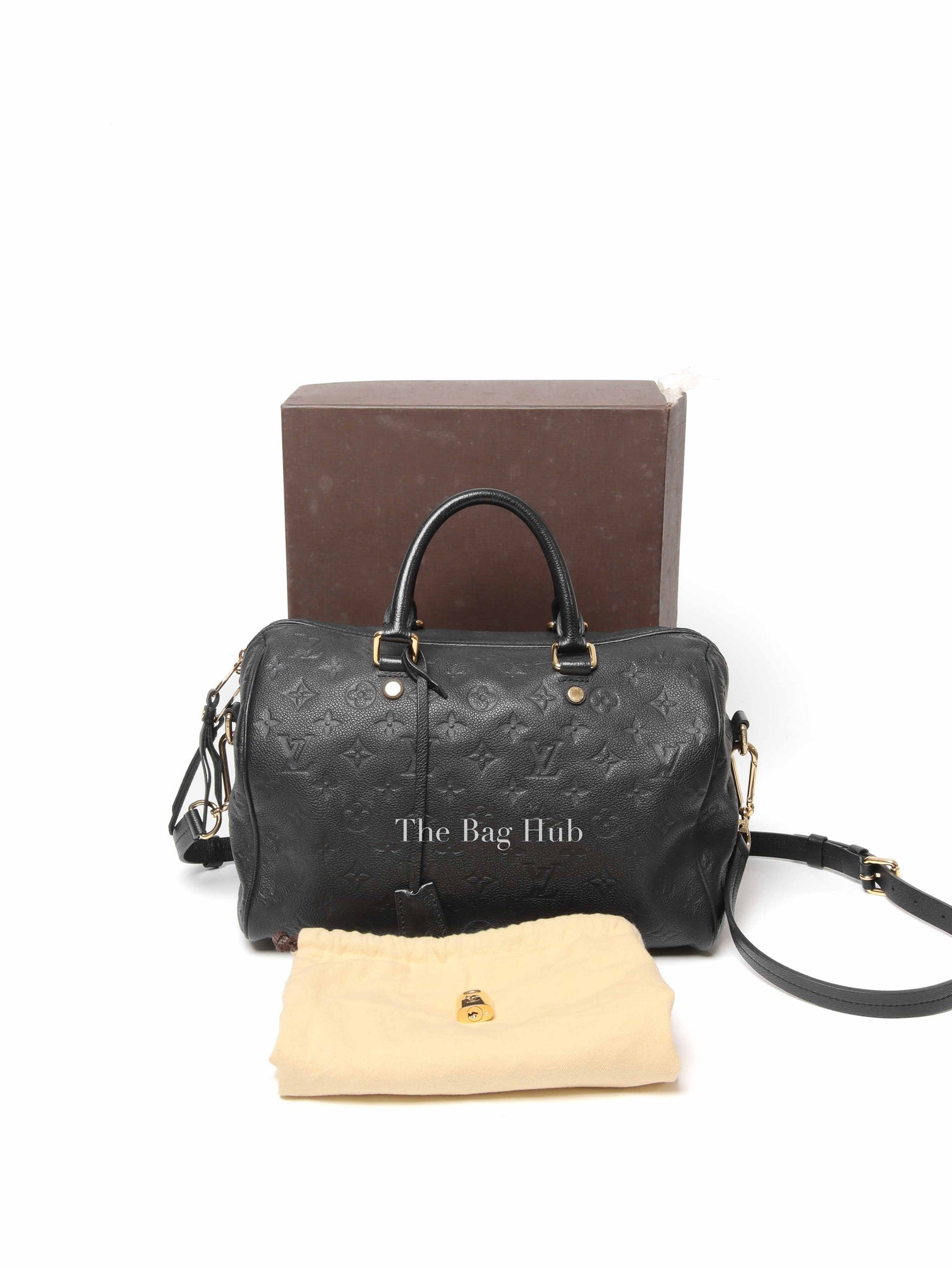 Louis Vuitton Black Monogram Empreinte Leather Speedy Bandouliere 30 Bag
