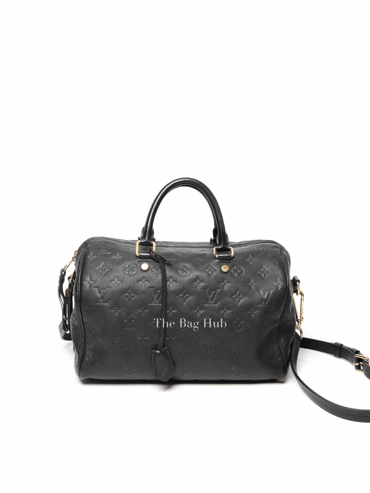 Louis Vuitton Black Monogram Empreinte Leather Speedy Bandouliere 30 Bag