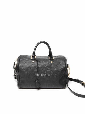 Louis Vuitton Black Monogram Empreinte Leather Speedy Bandouliere 30 Bag