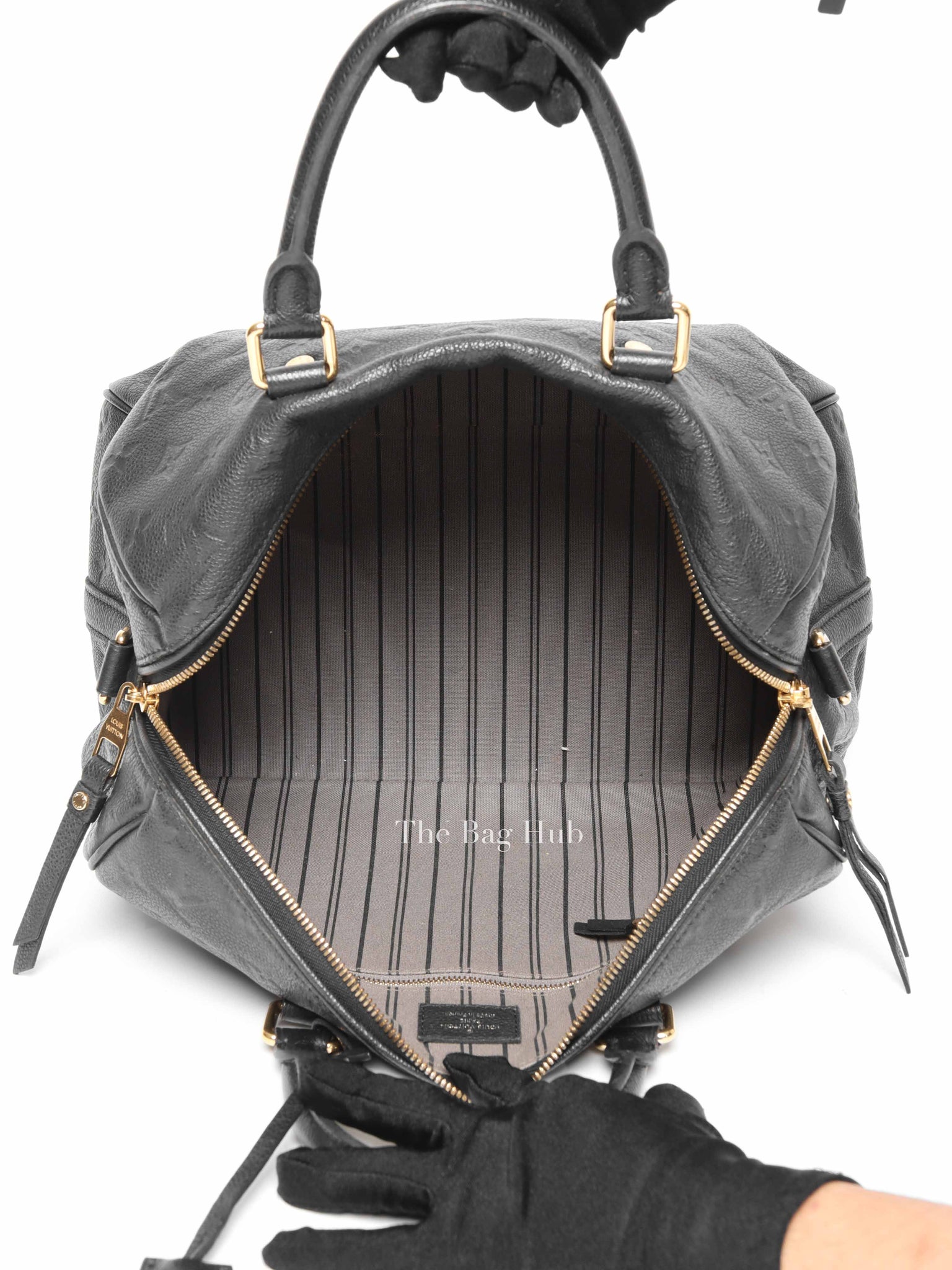 Louis Vuitton Black Monogram Empreinte Leather Speedy Bandouliere 30 Bag