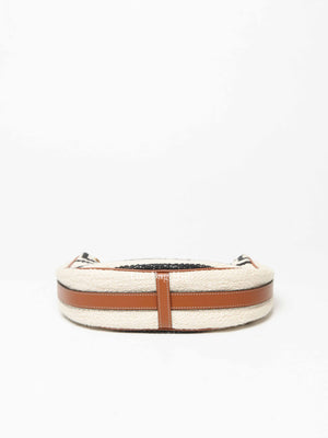 Celine White Black Textile Medium Ava Shoulder Bag