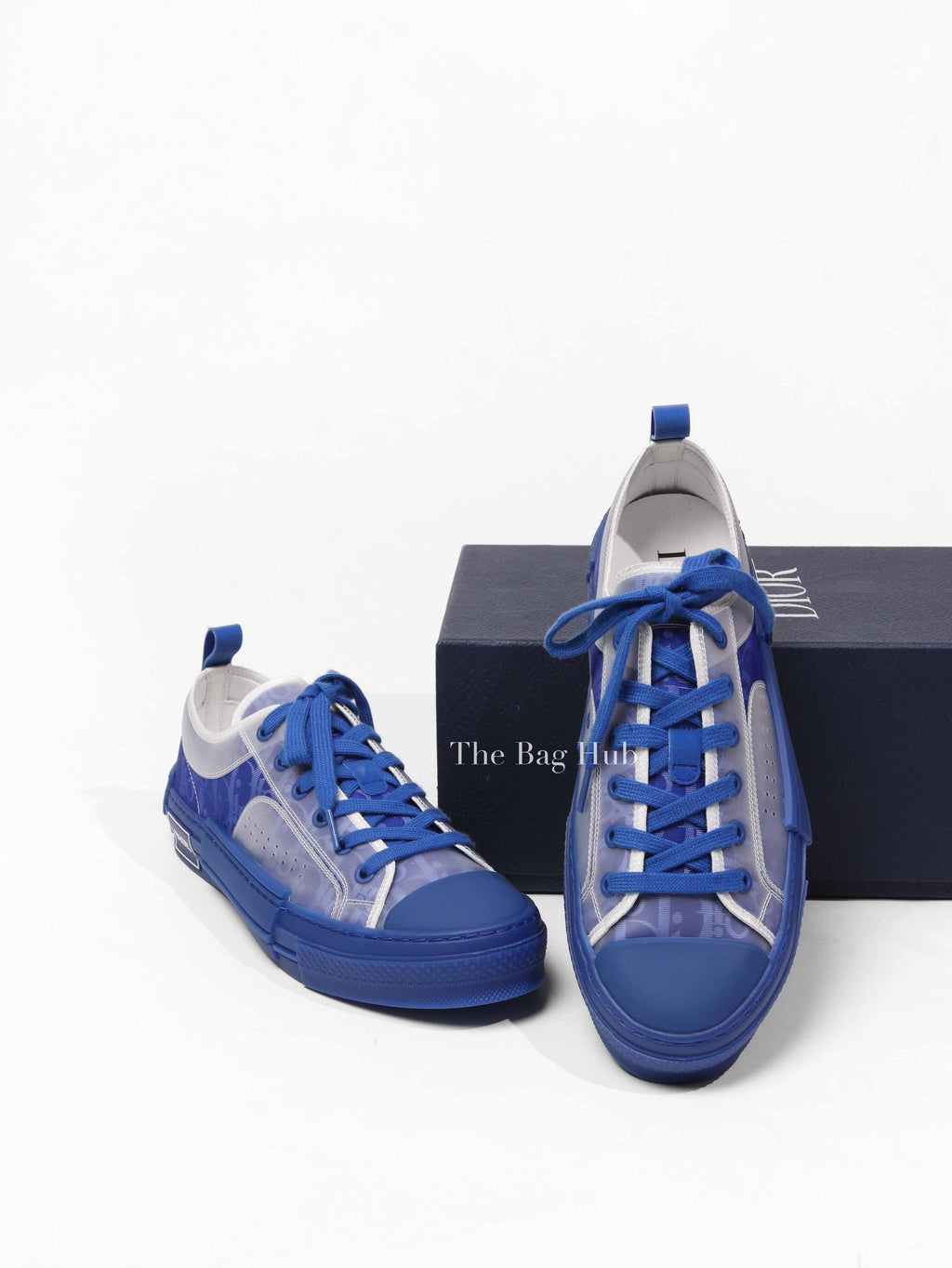 Dior Blue Oblique Transparency B23 Low Top Men's Sneakers Size 41