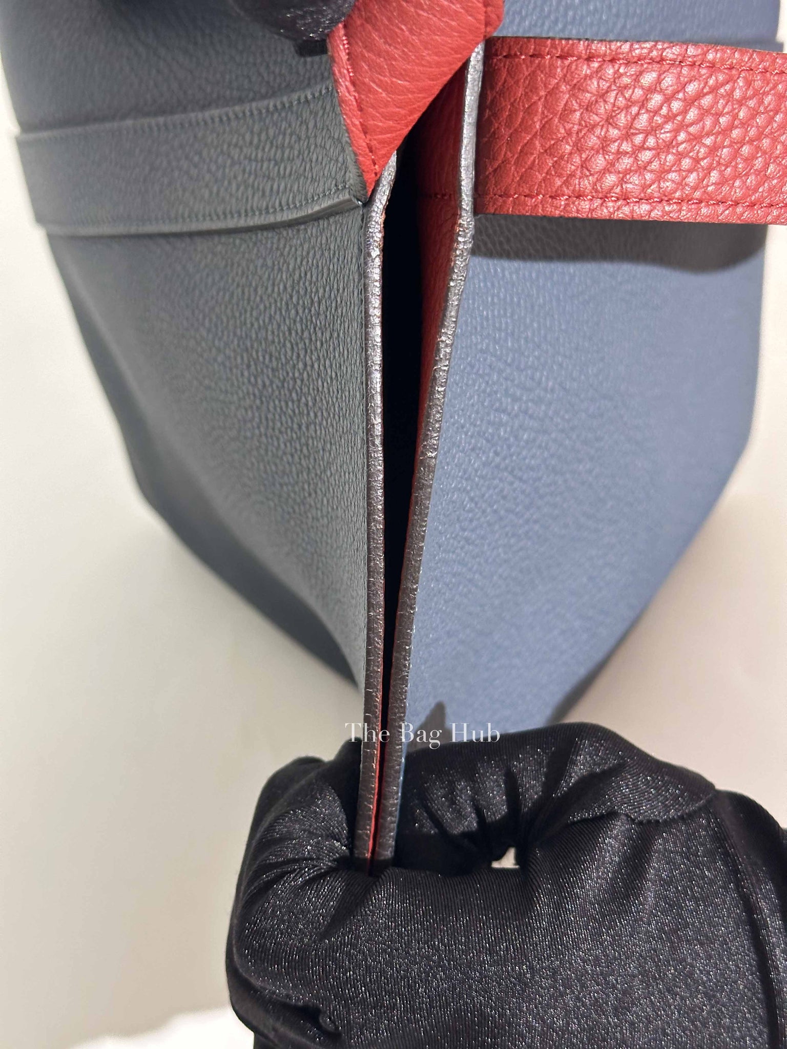 Moynat Navy/Maroon Leather Reversible Duo Tote Bag