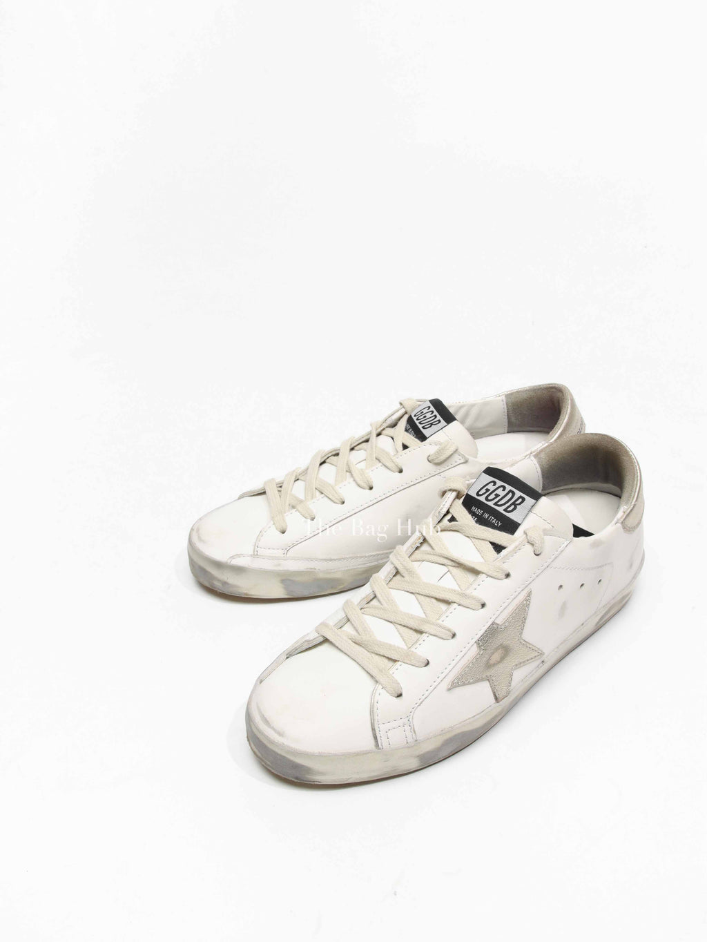 Golden Goose Metallic Gold with Metal Stud Lettering Super-Star Sneakers Size 37
