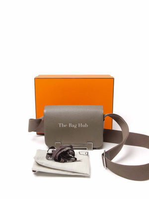 Hermes Etoupe Chevre Mysore Geta Shoulder Bag