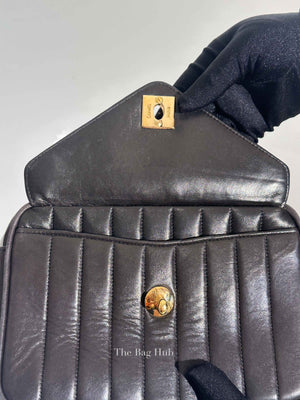 Chanel Brown Leather Chevron Tassel Camera Bag
