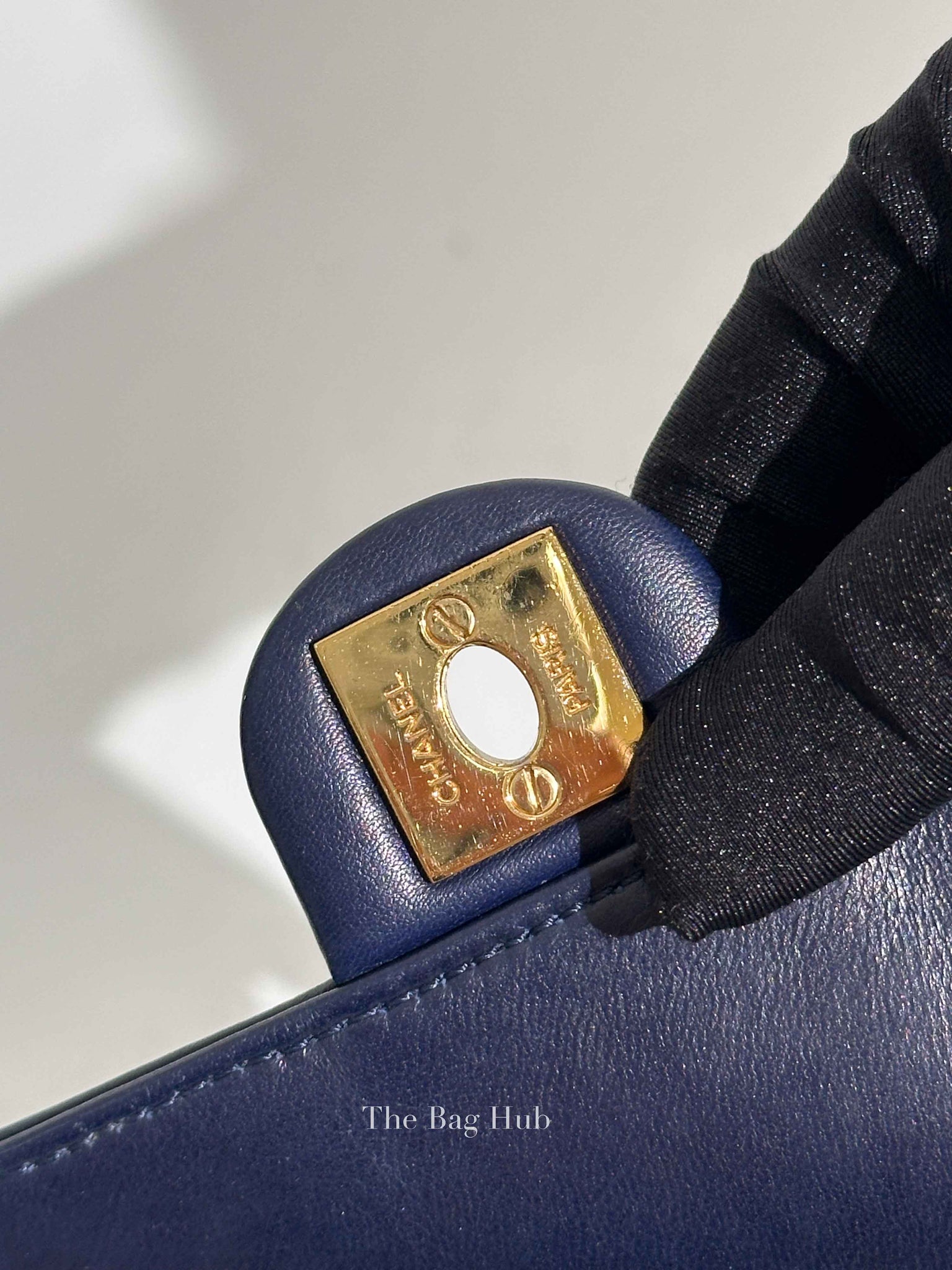 Chanel Navy Quilted Lambskin Unchained Single Flap Small Shoulder Bag GHW