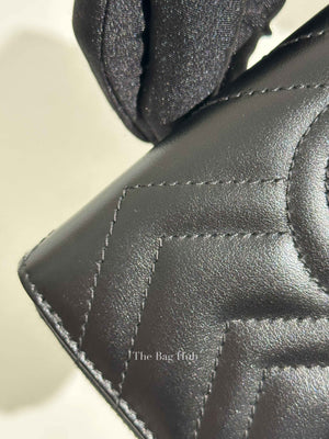 Gucci Black Calfskin Matelasse GG Marmont Zip Around Wallet