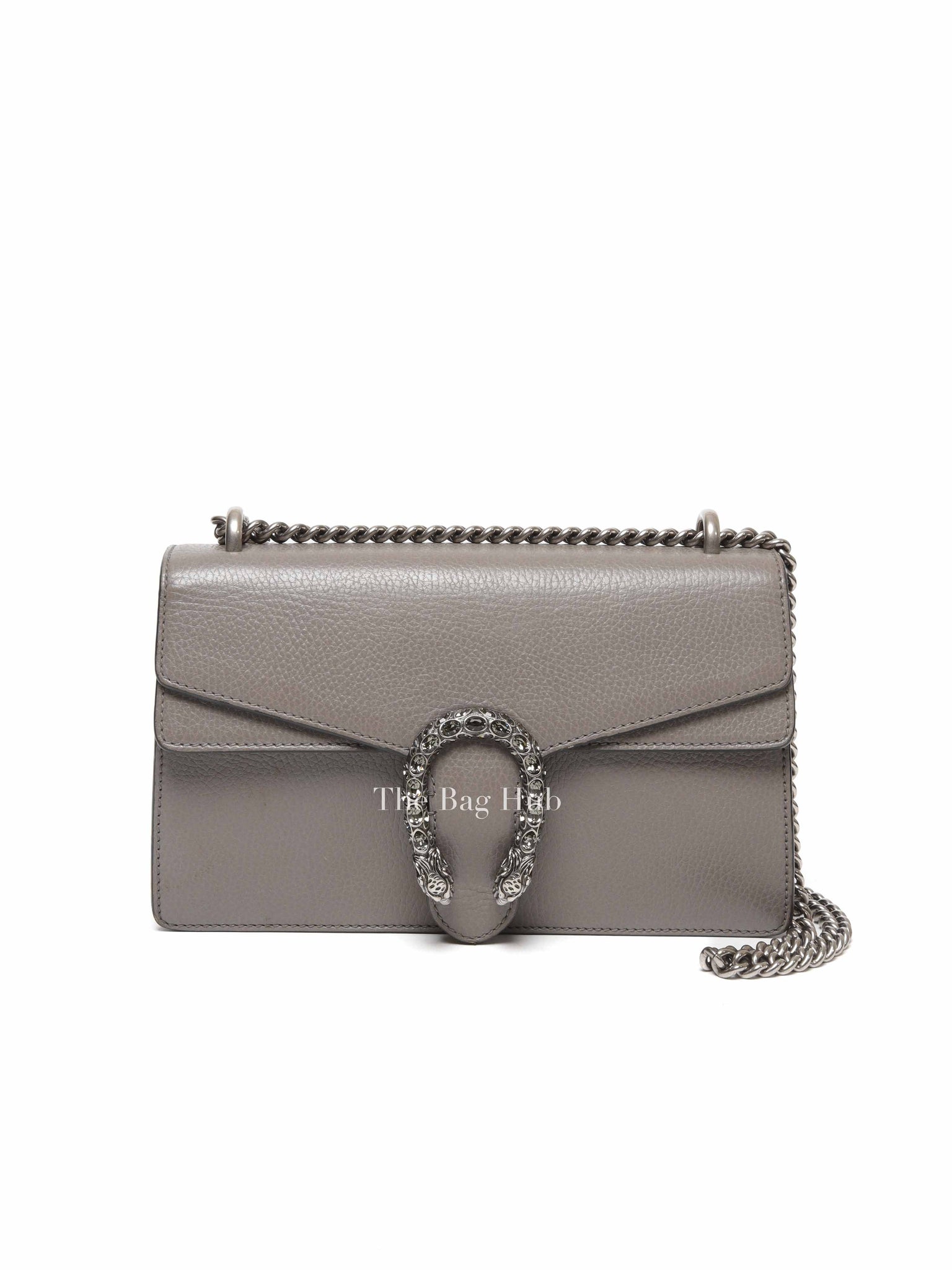 Gucci Dusty Grey Pebbled Calfskin Small Dionysus Shoulder Bag