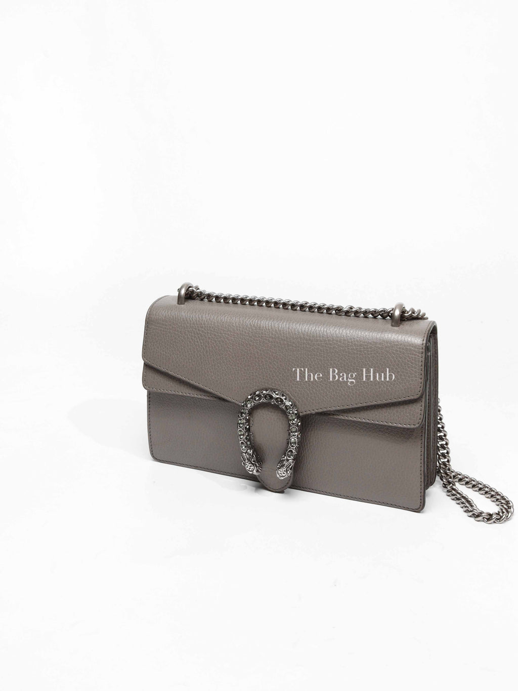 Gucci Dusty Grey Pebbled Calfskin Small Dionysus Shoulder Bag