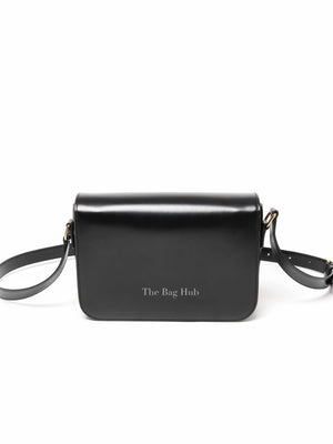 Celine Black Shiny Calfskin Medium Triomphe Shoulder Bag