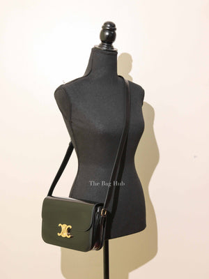Celine Black Shiny Calfskin Medium Triomphe Shoulder Bag