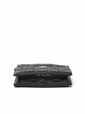Dior Black Cannage Leather Caro Zipped Chain Pouch
