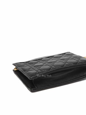 Dior Black Cannage Leather Caro Zipped Chain Pouch