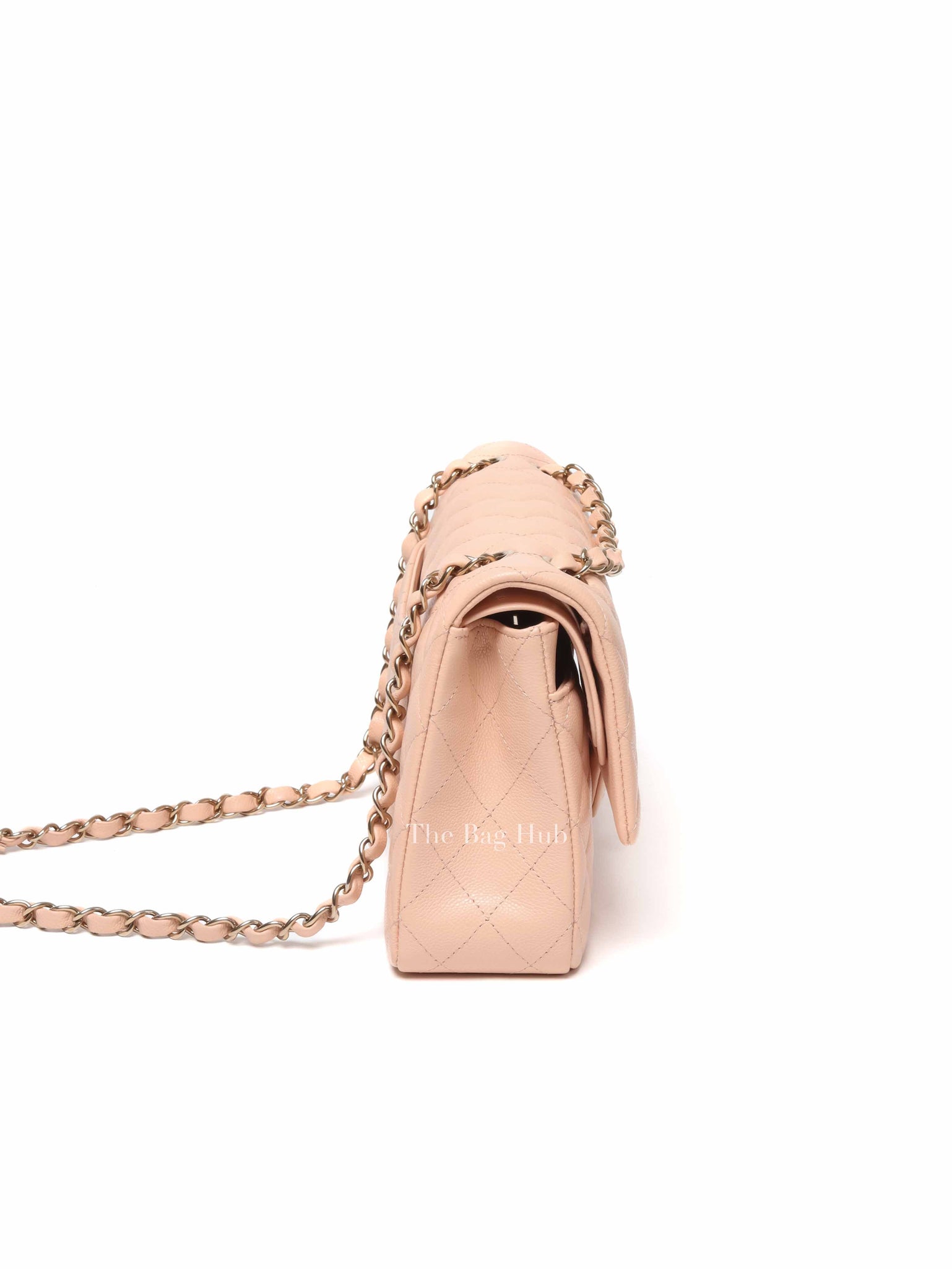 Chanel Beige Caviar Classic Medium Double Flap Bag GHW