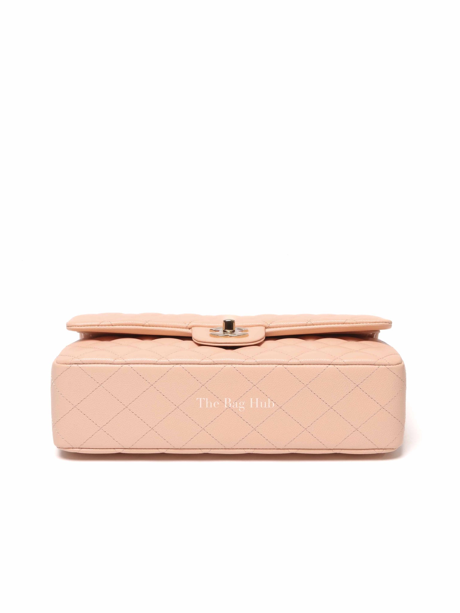 Chanel Beige Caviar Classic Medium Double Flap Bag GHW