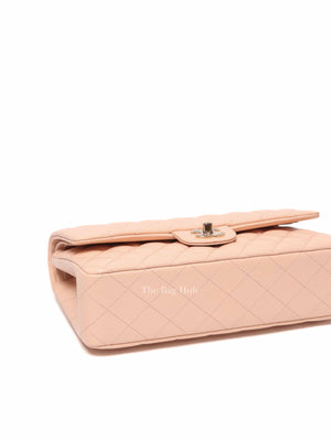 Chanel Beige Caviar Classic Medium Double Flap Bag GHW