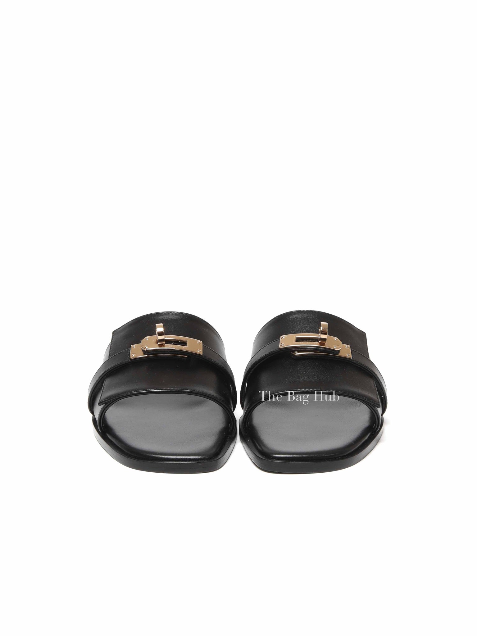 Hermes Black Calfskin Leather Giulia Sandal Size 36