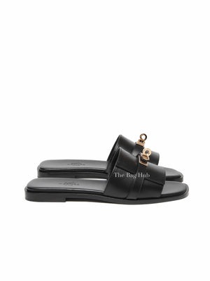 Hermes Black Calfskin Leather Giulia Sandal Size 36