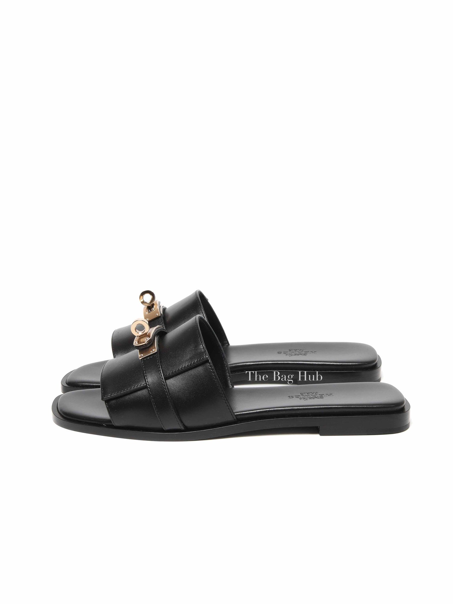 Hermes Black Calfskin Leather Giulia Sandal Size 36
