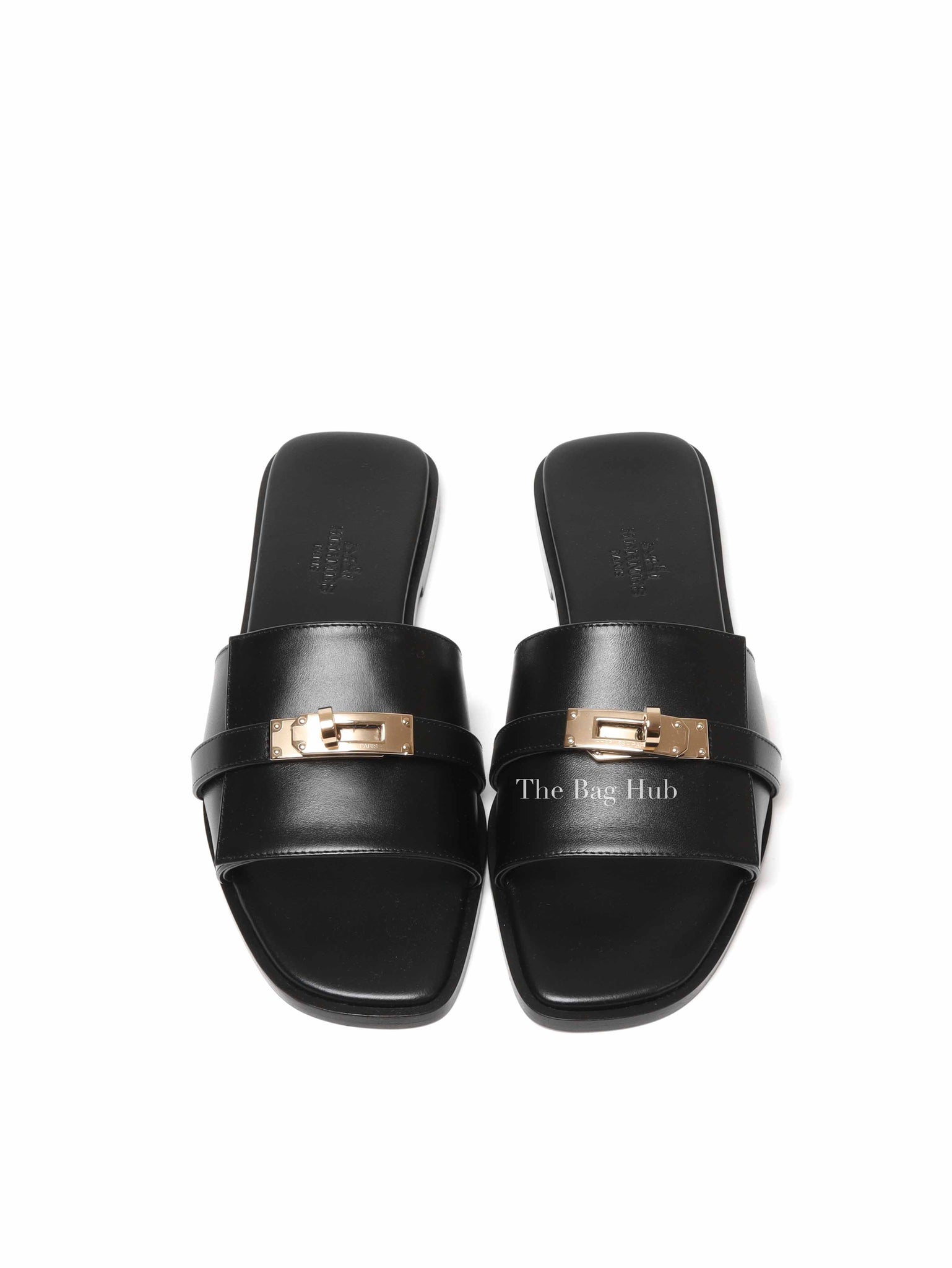 Hermes Black Calfskin Leather Giulia Sandal Size 36
