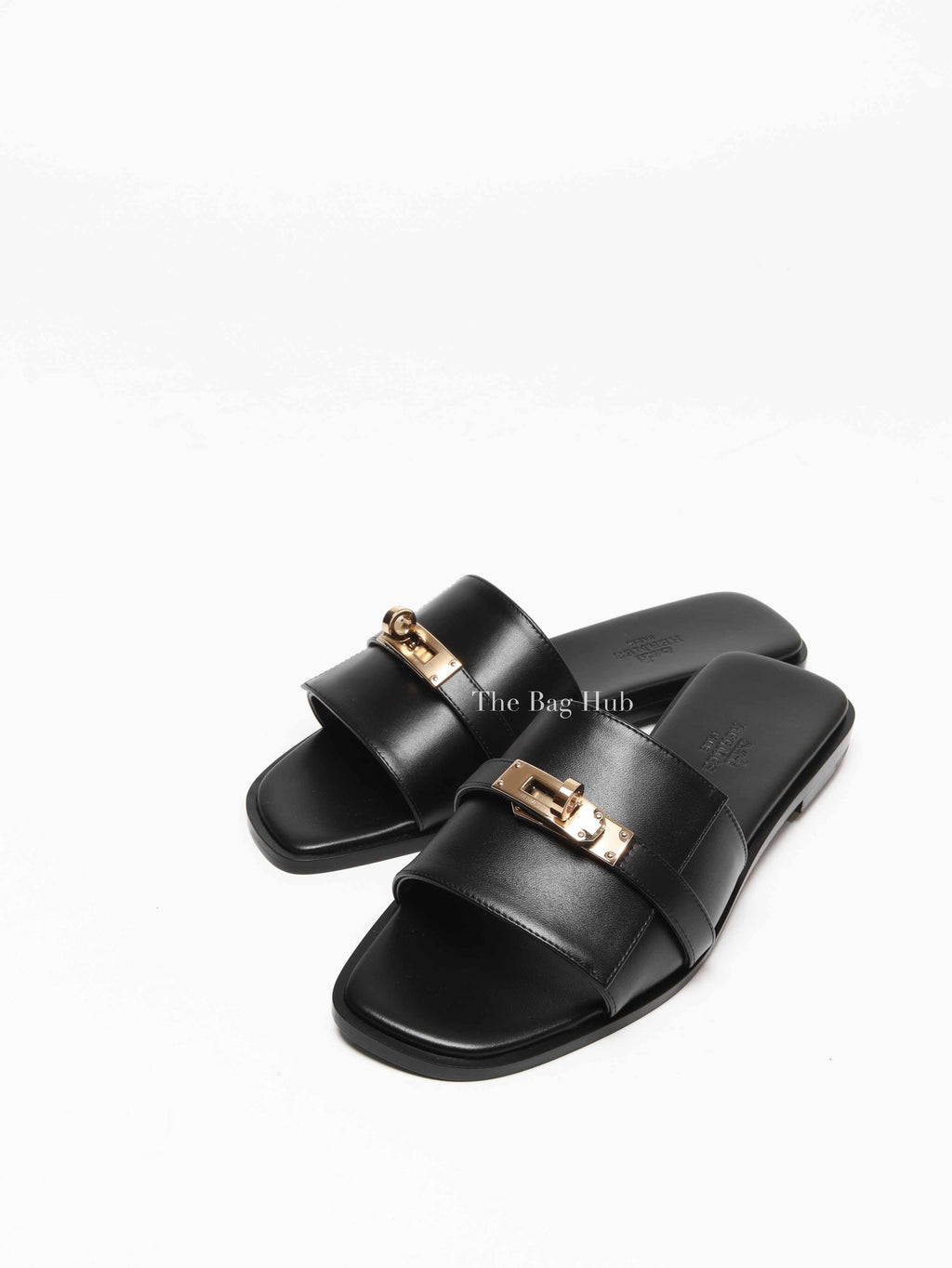 Hermes Black Calfskin Leather Giulia Sandal Size 36