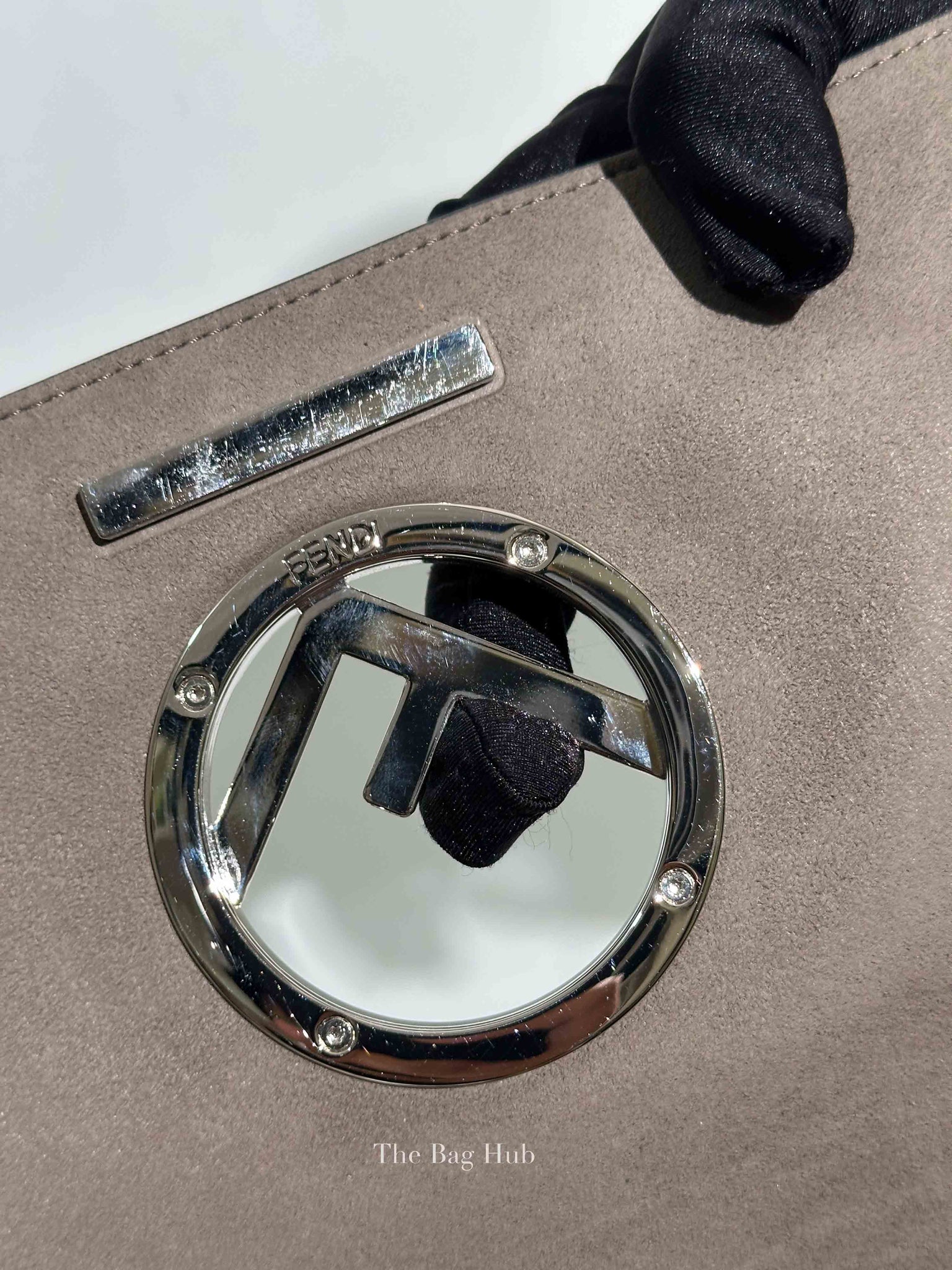 Fendi Black Leather Mini Kan I F Logo Shoulder Bag