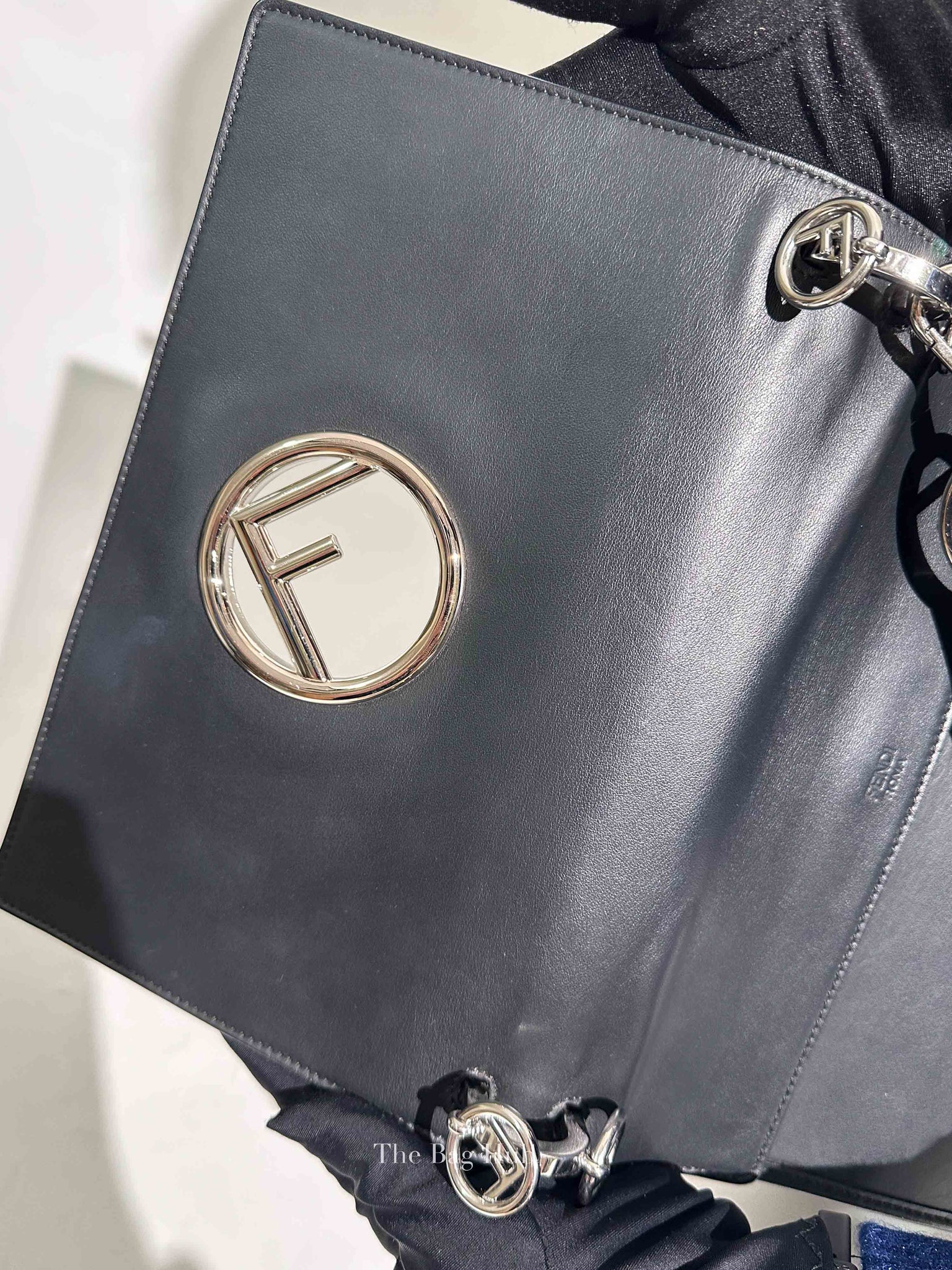 Fendi Black Leather Mini Kan I F Logo Shoulder Bag