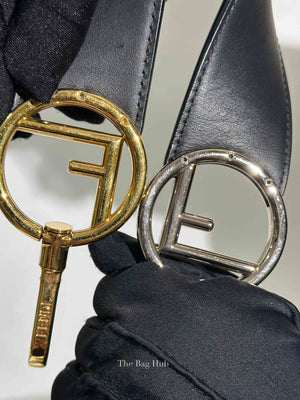 Fendi Black Leather Mini Kan I F Logo Shoulder Bag