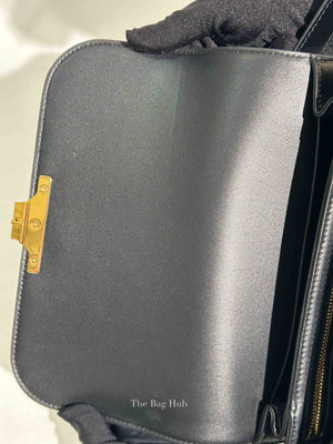 Celine Black Shiny Calfskin Medium Triomphe Shoulder Bag
