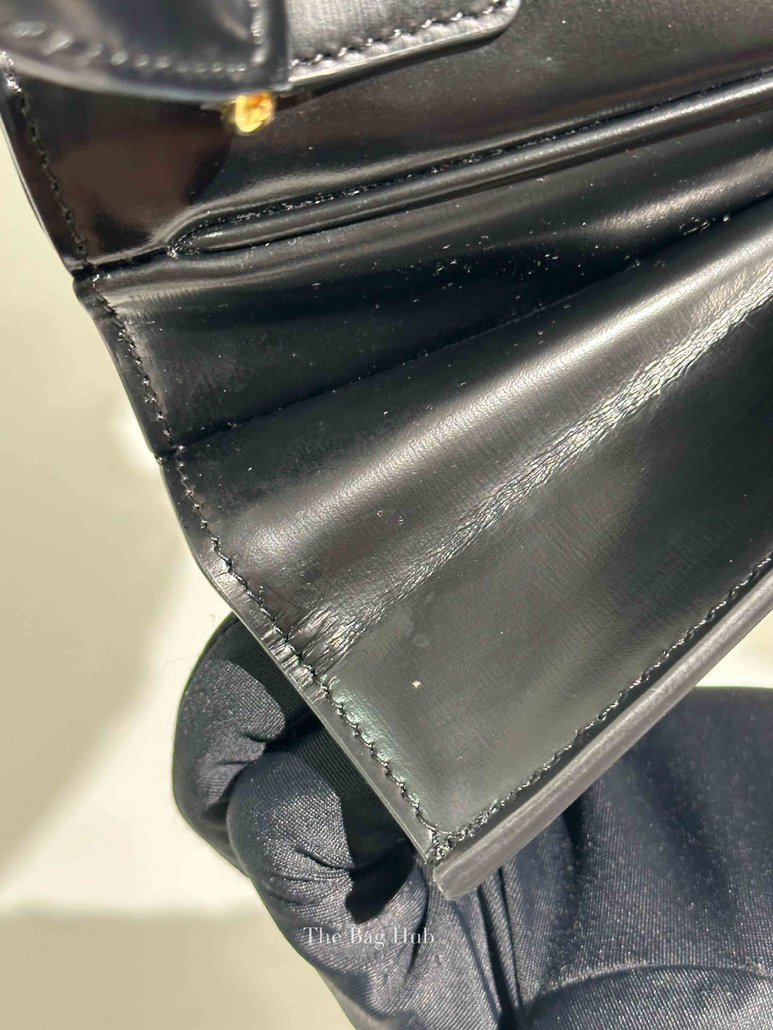 Celine Black Shiny Calfskin Medium Triomphe Shoulder Bag