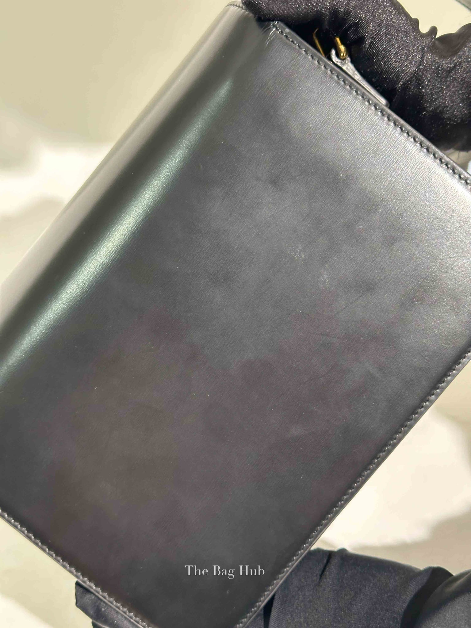 Celine Black Shiny Calfskin Medium Triomphe Shoulder Bag