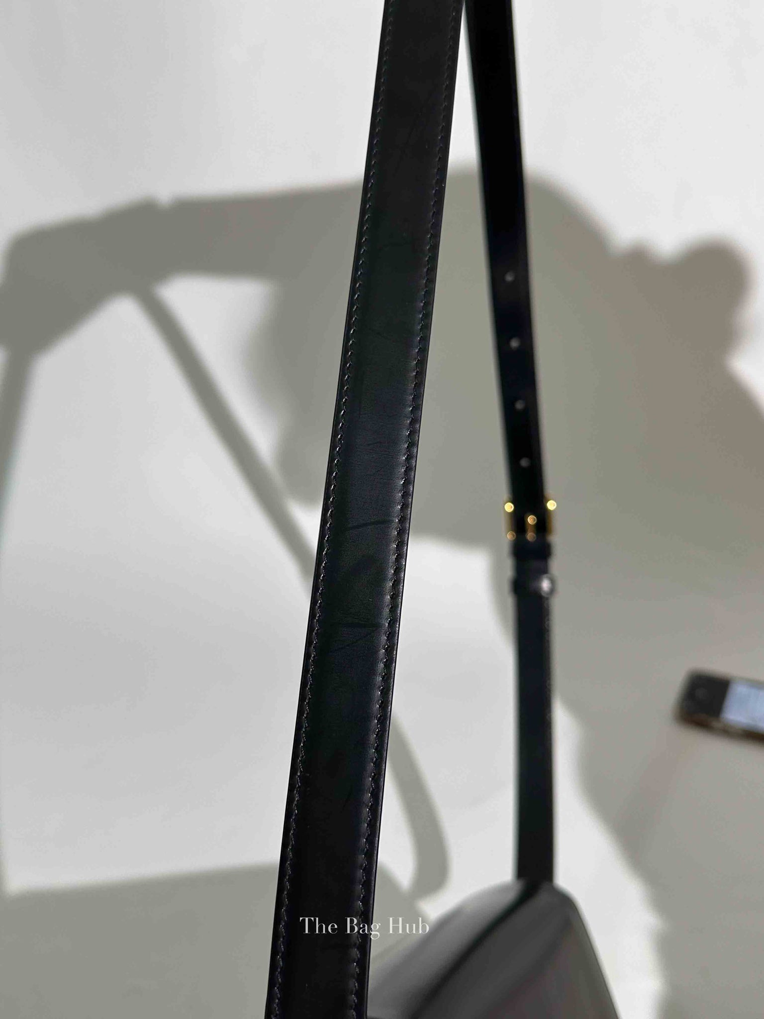 Celine Black Shiny Calfskin Medium Triomphe Shoulder Bag