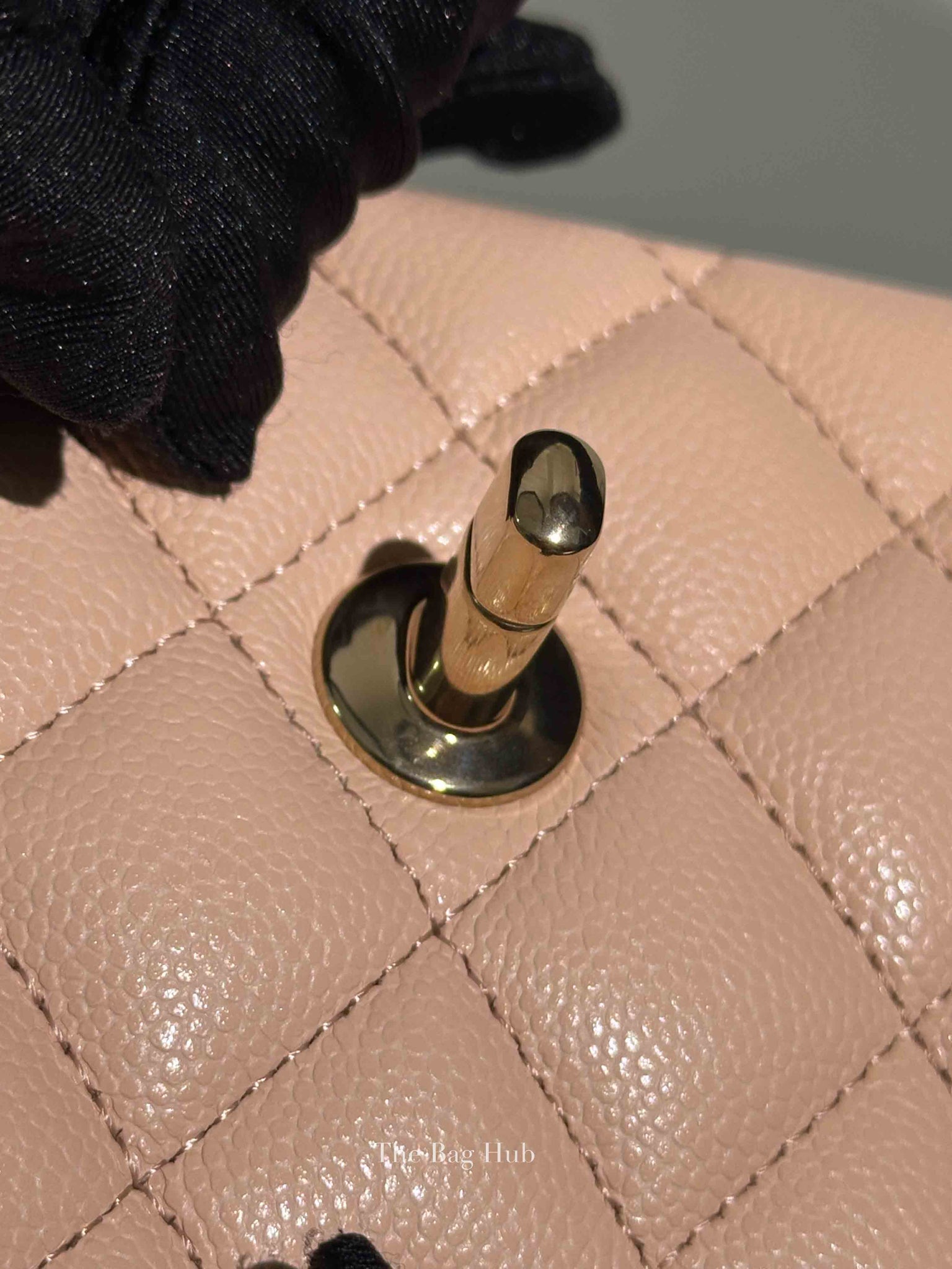 Chanel Beige Caviar Classic Medium Double Flap Bag GHW