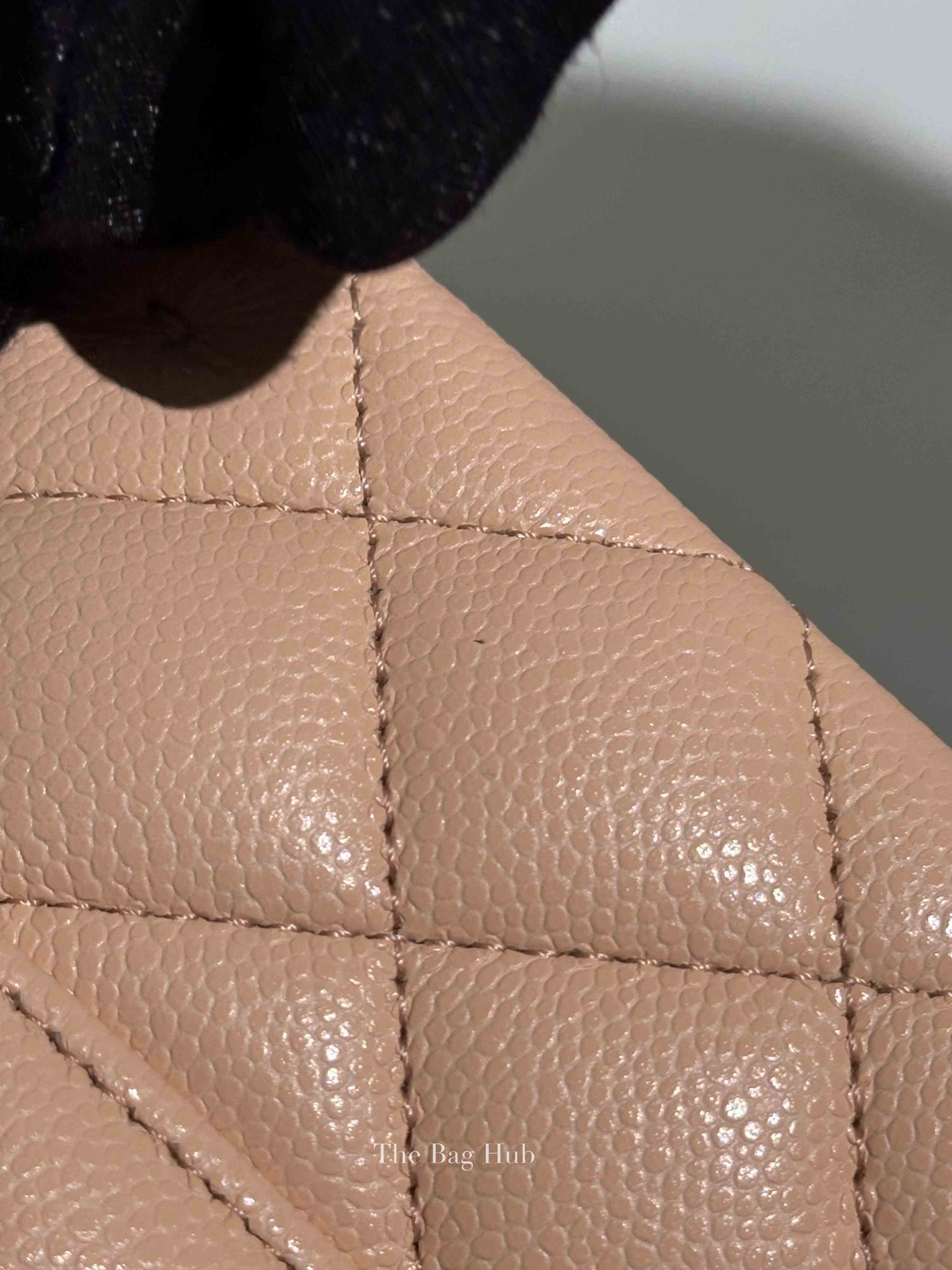 Chanel Beige Caviar Classic Medium Double Flap Bag GHW