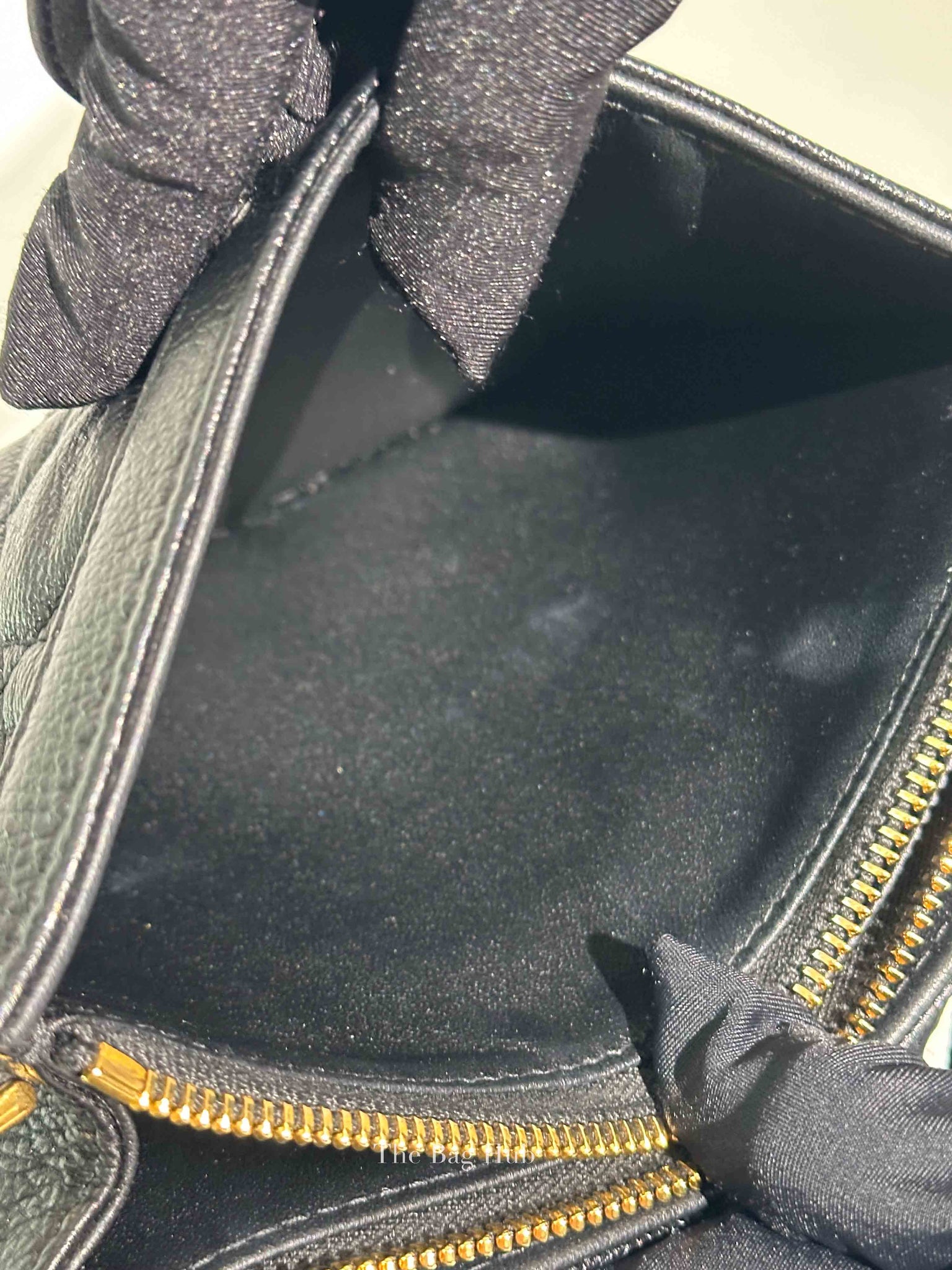 Dior Black Cannage Leather Caro Zipped Chain Pouch