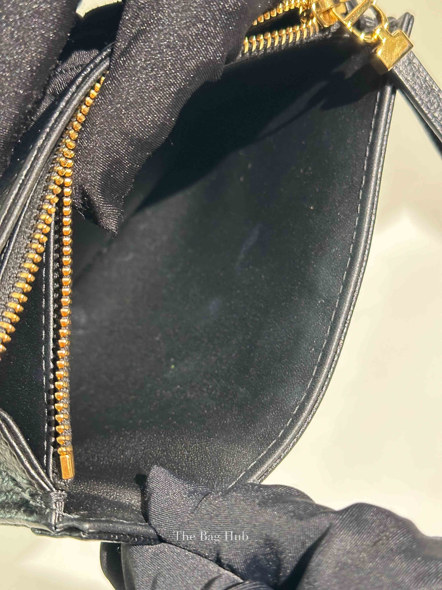 Dior Black Cannage Leather Caro Zipped Chain Pouch
