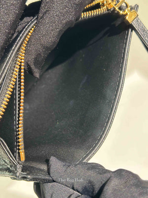 Dior Black Cannage Leather Caro Zipped Chain Pouch
