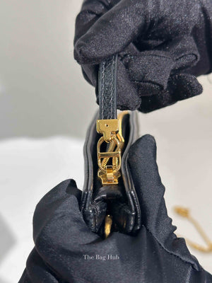 Dior Black Cannage Leather Caro Zipped Chain Pouch