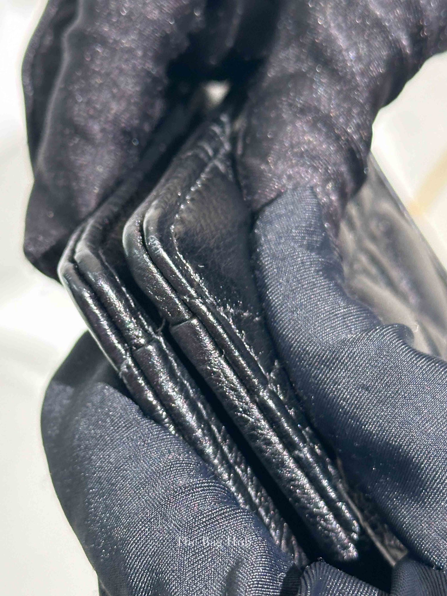 Dior Black Cannage Leather Caro Zipped Chain Pouch