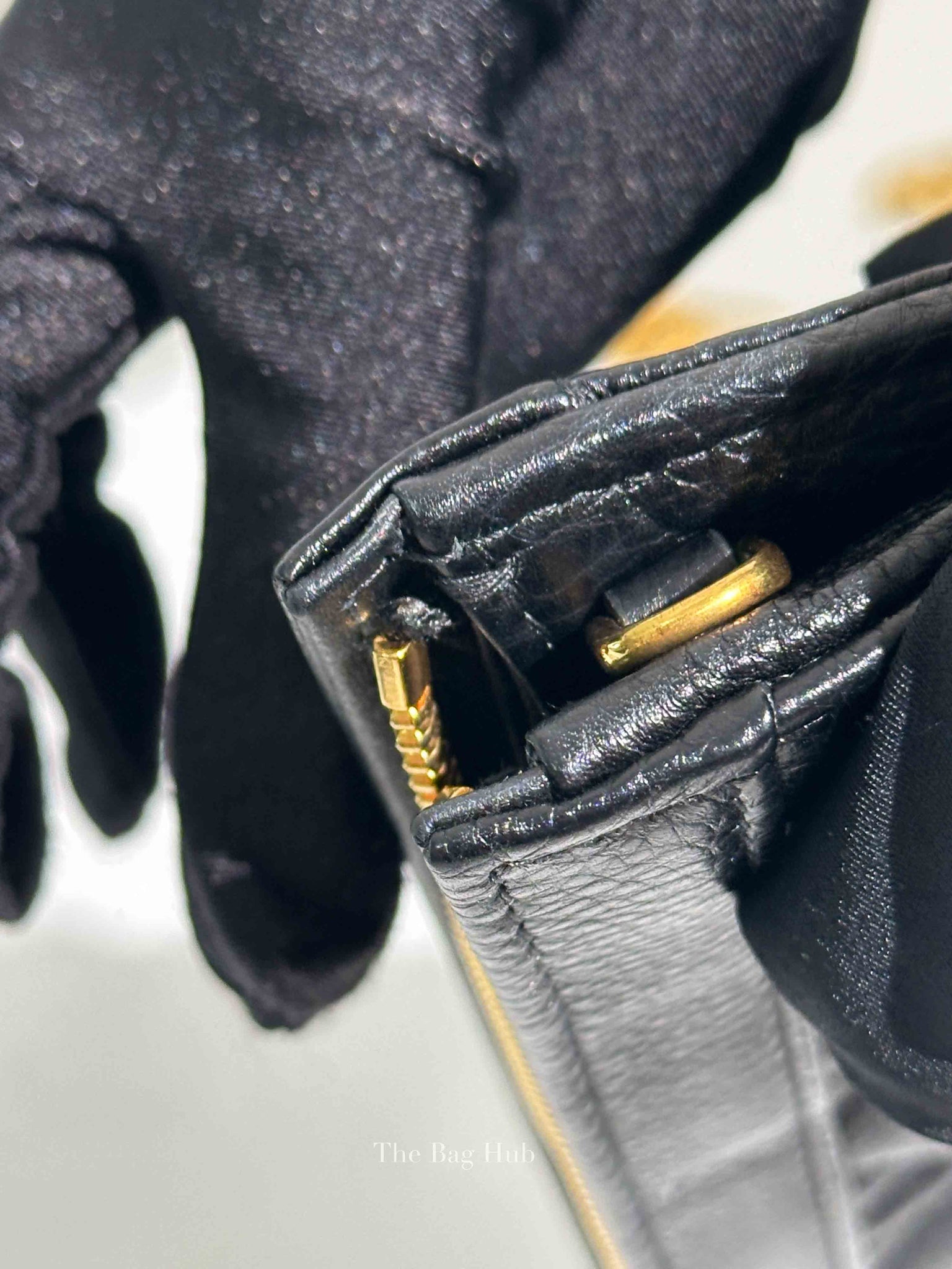 Dior Black Cannage Leather Caro Zipped Chain Pouch