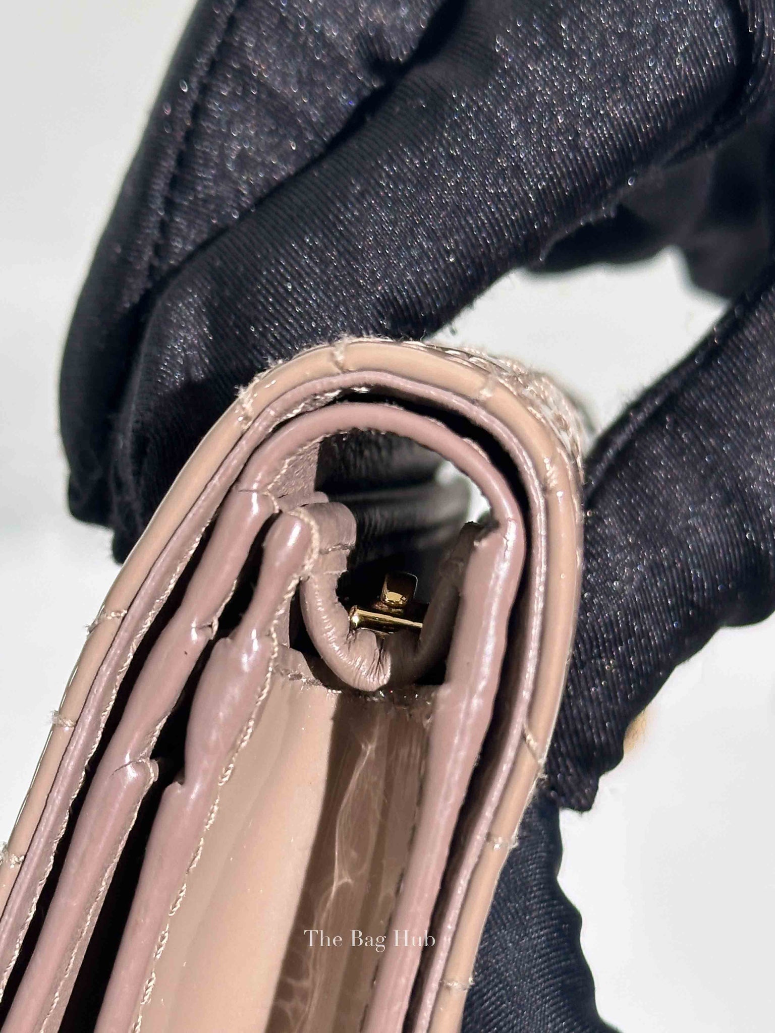 Dior Warm Taupe Patent Cannage Mini Lady Dior Gardenia Wallet